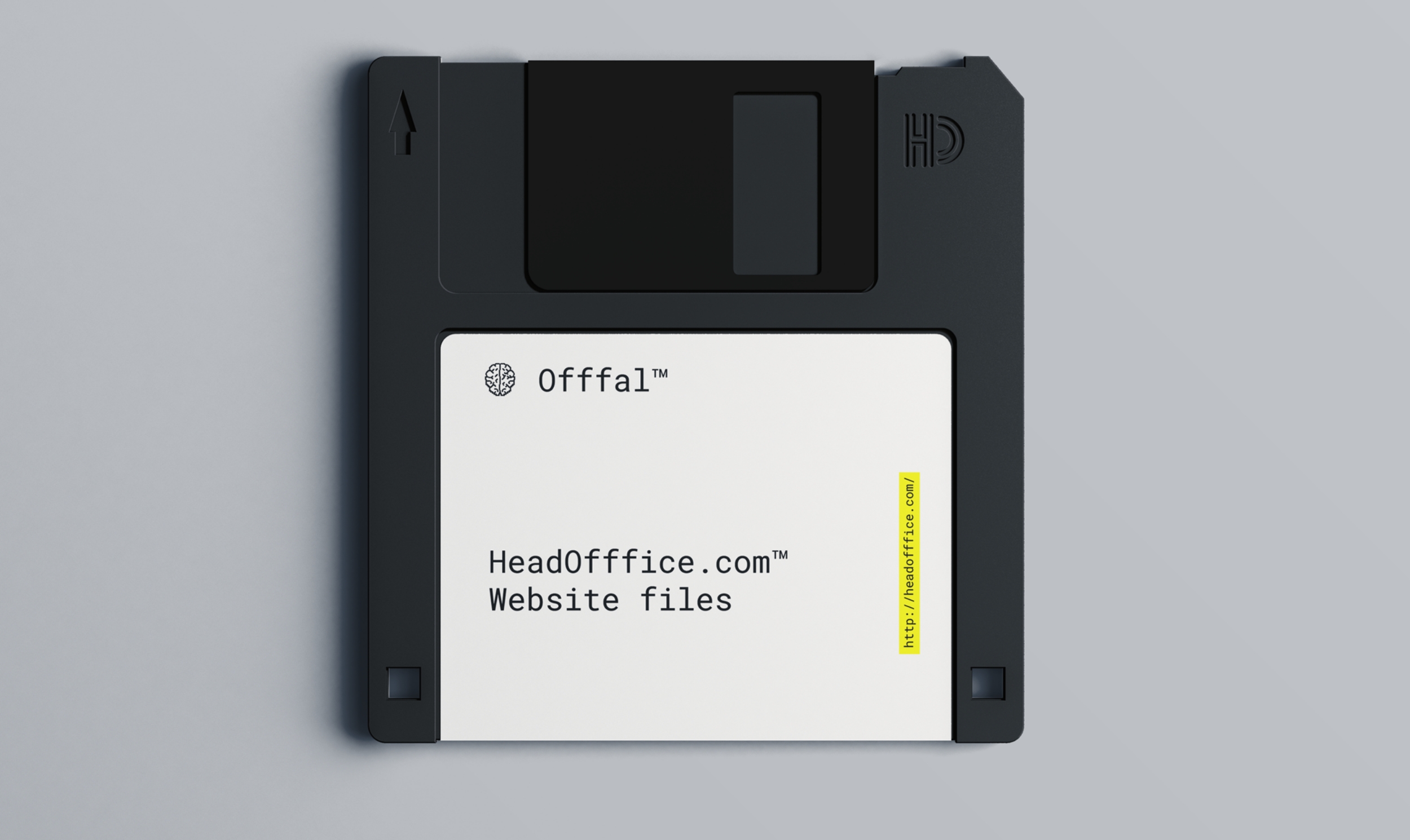 HeadOfffice Leeds Agency design social and branding. Floppy disk and funky operating system by Gaz Battersby
