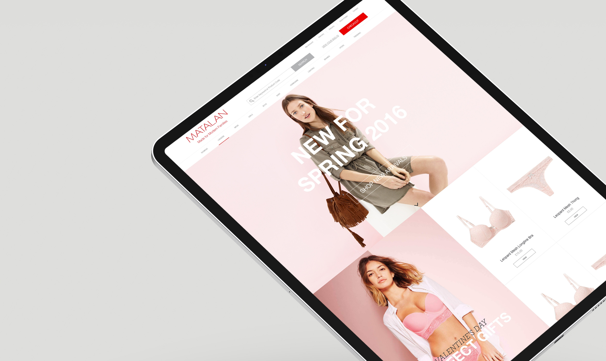 Matalan.co.uk website design and user experience design by Gaz Battersby